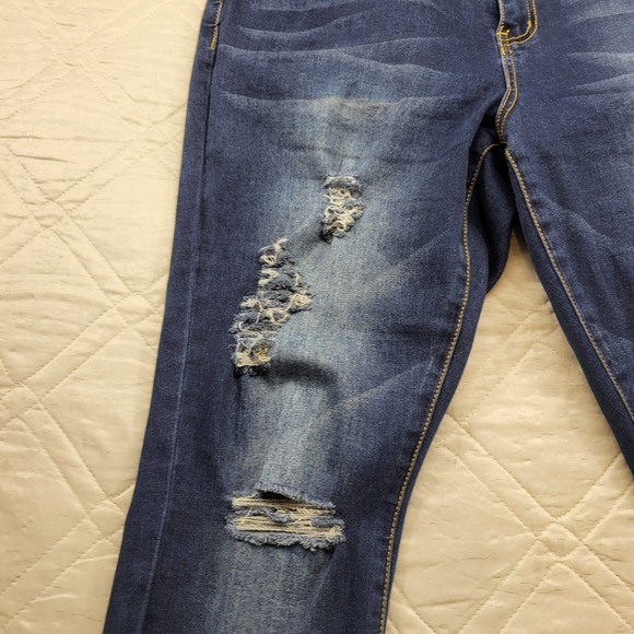 Original RAW 7 distressed blue jeans size 16 - Picture 3 of 8